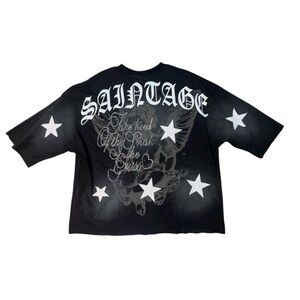 Sz various Black Graphic Tee with White Stars cut off
Ryhmestone